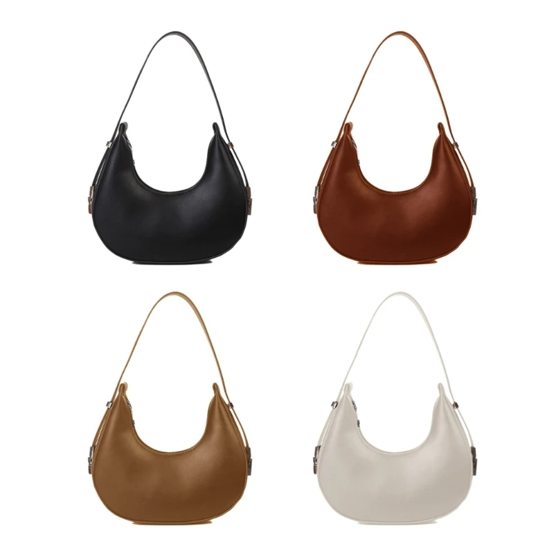 

Half Bags Leather Handbags Shoulder Bags for Girl Women Carry Purse