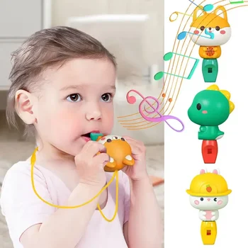 Cute Animal Rabbit Baby Whistle Dinosaur/Dog Whistling for Kid, Early Learning Musical Instruments Toys for Toddlers 1-3 Gift