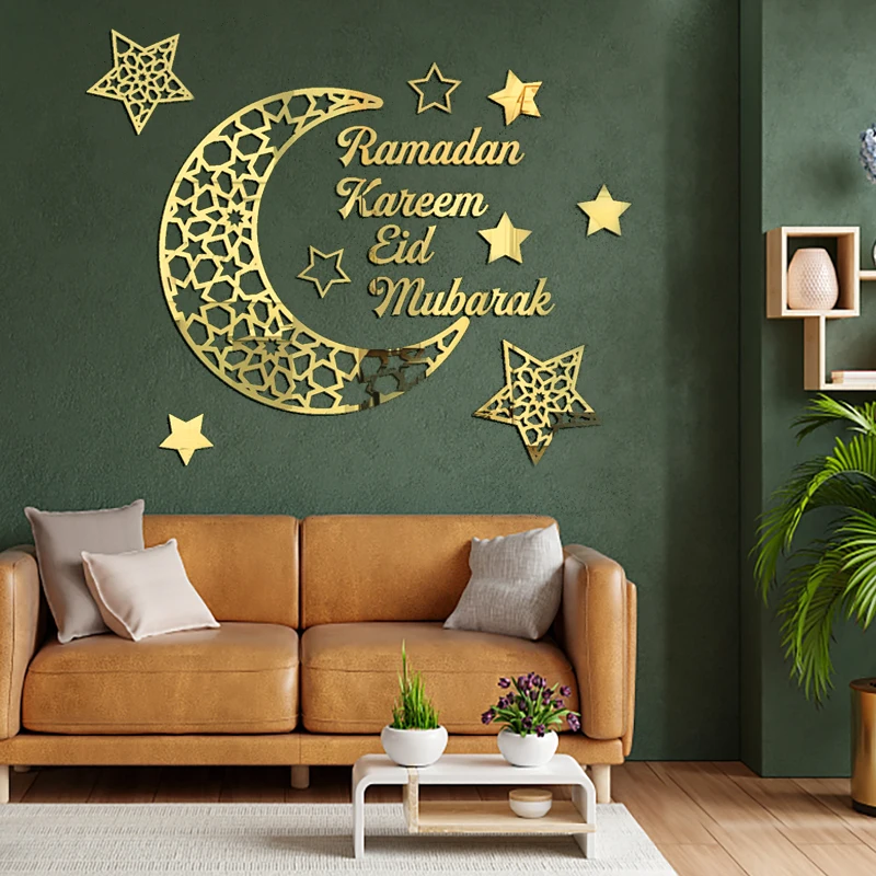 

Ramadan Wall Stickers Moon Star DIY Wall Decal Ramadan Kareem Decoration For Home 2024 Islamic Muslim Mural Eid Mubarak