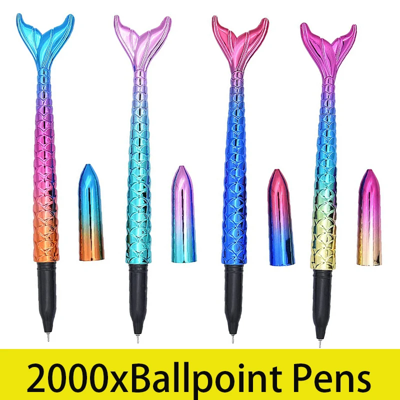 

2000Pcs Mermaid Tail Gel Pens for Child Women Coworkers Hostess Girlfriend Great Party Supplies School Supplies Black Ink