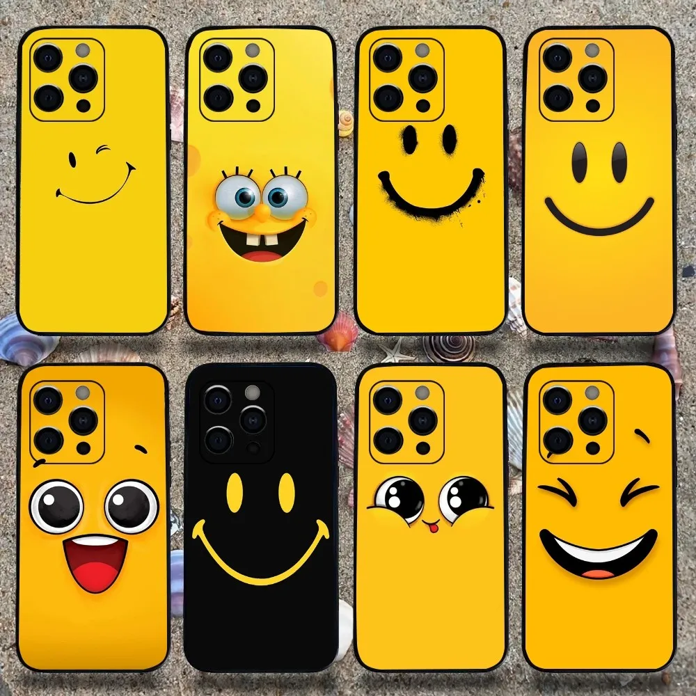 

Happy Expression Phone Case For Apple iPhone 15,14,13,12,11,Pro,X,XS,Max,XR,Plus,Mini Soft black shell