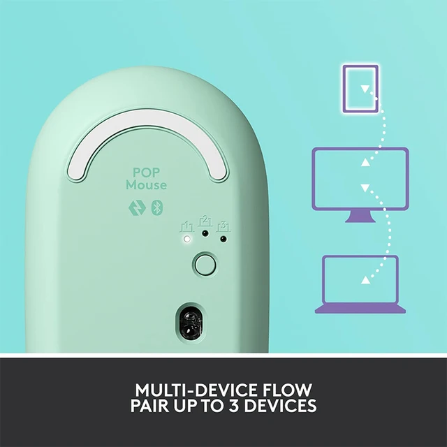 Logitech POP Mouse Wireless Mouse SilentTouch Technology Precision/Speed Scroll Compact Design Bluetooth USB Multi-Device 6
