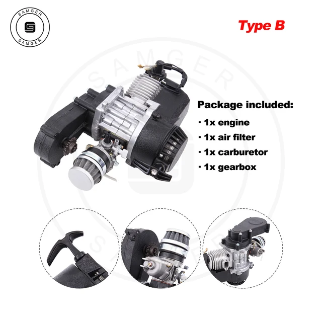 Motore 49cc 2 Tempi Con Avvio A Strappo - Kit Per Mini Bike, Scooter E Mountain Bike - Foto 6