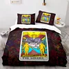 Boho Sun and Moon Duvet Cover Mysterious Astrology Bedding Set Microfiber Witch Wiccan Fortune-Telling Tarot Cards Quilt Cover 4