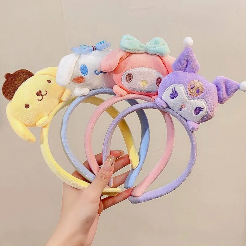 

2022 New Sanrio Disney Headband Kawaii Kuromi Cinnamoroll My Melody Hair Bows Hair Bands Women Hair Accessories Girls Hairband