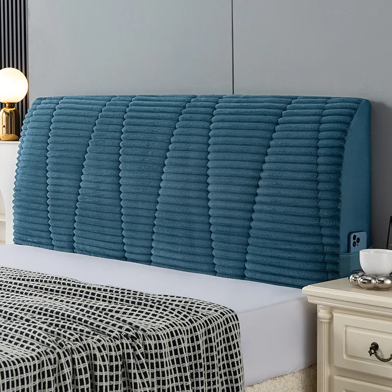 All-inclusive Winter Thicken Quilted Bed Head Cover Soft Velvet Headboard Cover Bed Backrest Back Dust Protector