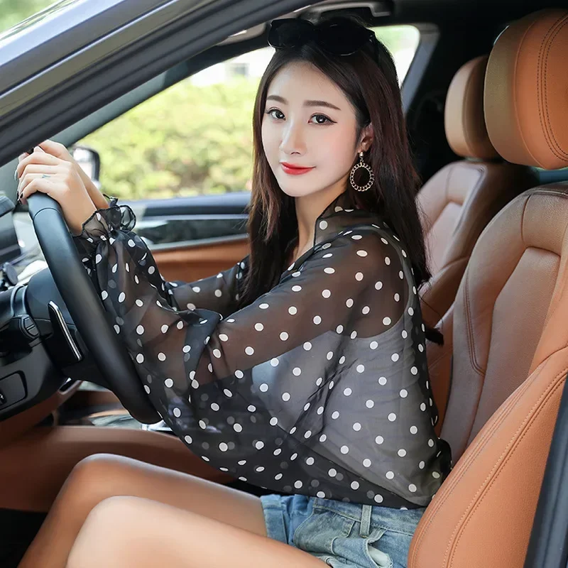 여름 시폰 꽃 팔 커버 여성 운전 태양 자외선 차단 슬리브 승마 팔 그늘 목도리 스카프 얇은 긴 소매 Shawls