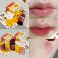 2Pcs Set Fruit Honey Mini Lipstick Before Makeup Base Water Moisturizing Lip Mask Hydrating Fade Lip Lines Lip Oil Cosmetics 2