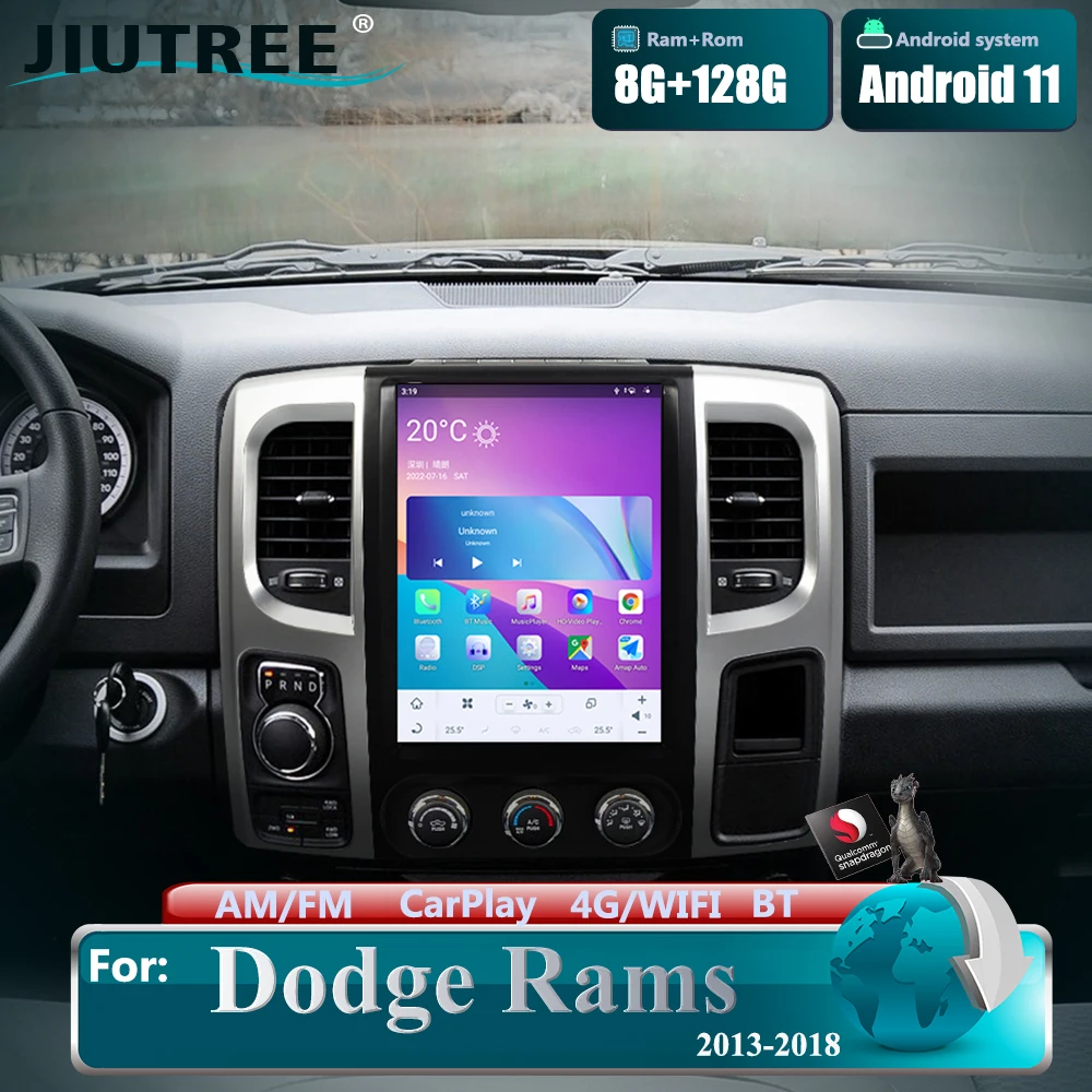 

12,1 дюймовый мультимедийный видеоплеер Qualcomm для Dodge RAM 2013-2018 автомобильное радио Android автомобильный DVD стерео автонавигация GPS DSP WIFI