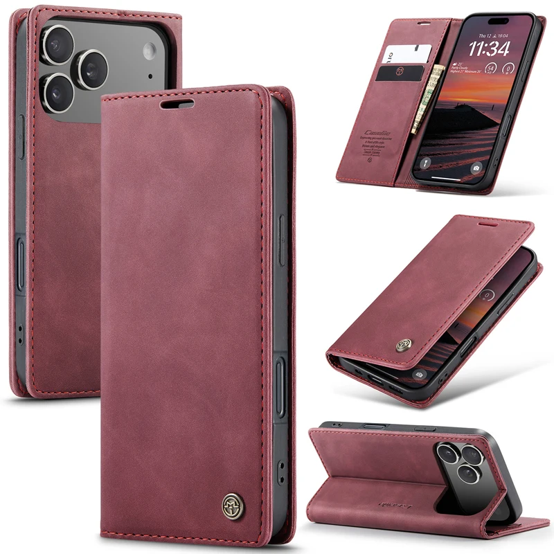 Luxury Flip Retro PU Leather Wallet Case with Card Slots and Drop Protection