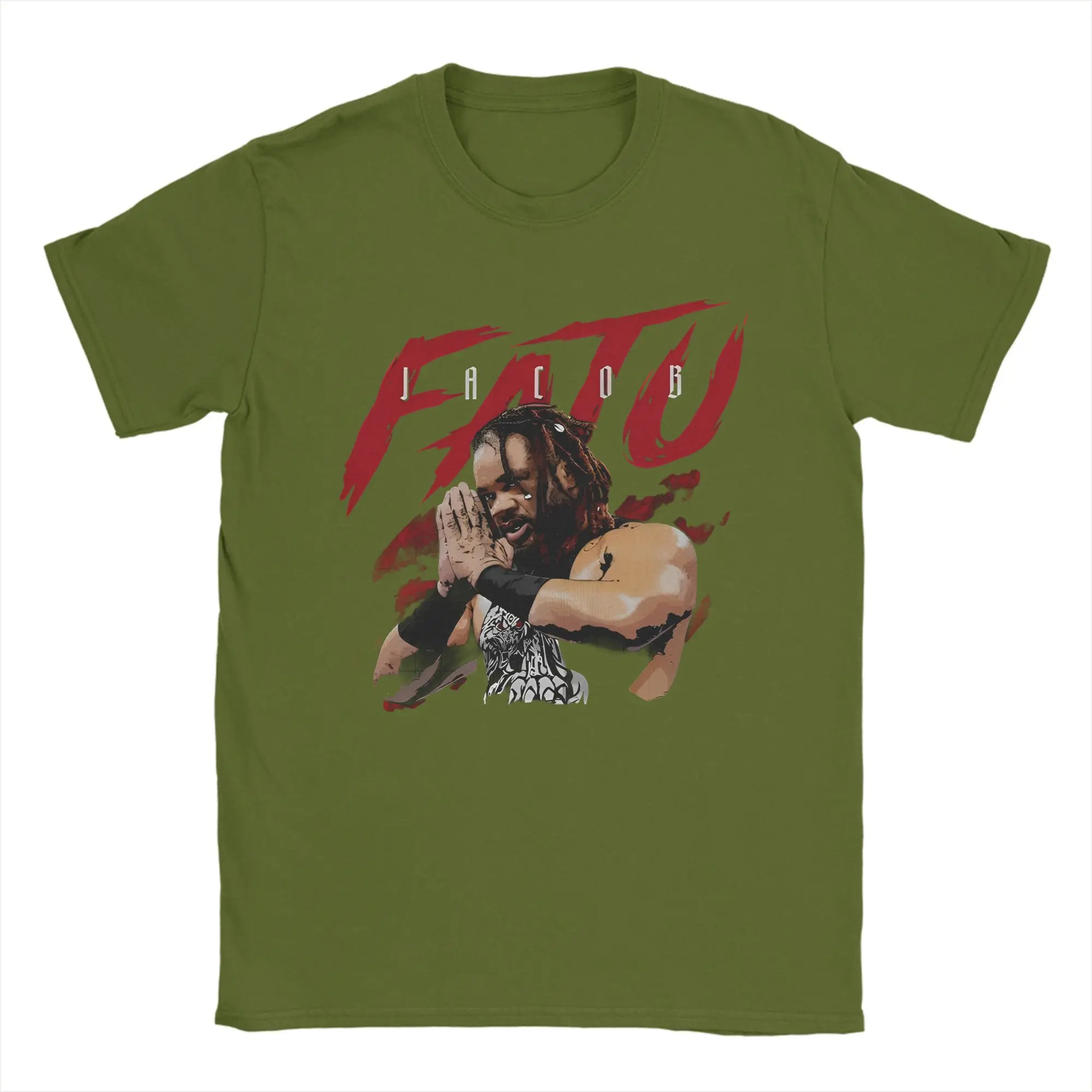 Unisex Jacob Fatu Grunge Style Cotton T-Shirt - Cool Short Sleeve Round Collar Tee