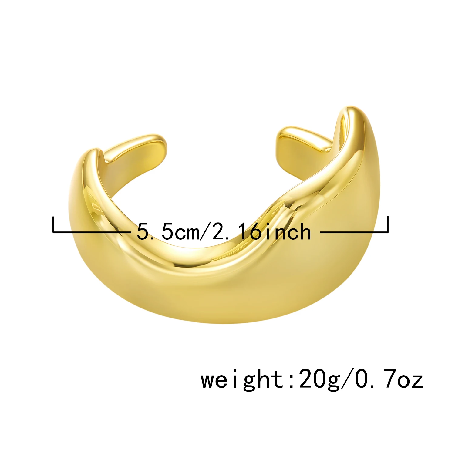 Punk Unregelmäßige Breite Manschette Chunky Armreif für Frauen Glatte Kunststoff Gold Farbe Geometrische Armreif 2025, Neue Trendy Schmuck Geschenke – Detail 17