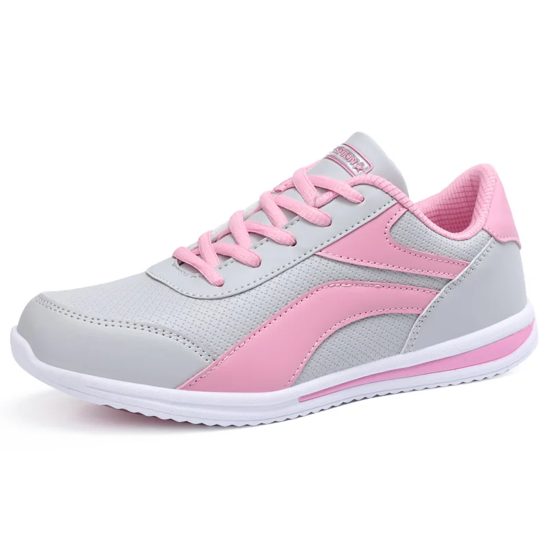 

Casual Fashion Spring Sneakers Women 41 Breathable Leather Comfortable Women Flat Shoes Outdoor Walking Light Women Flat Shoes
