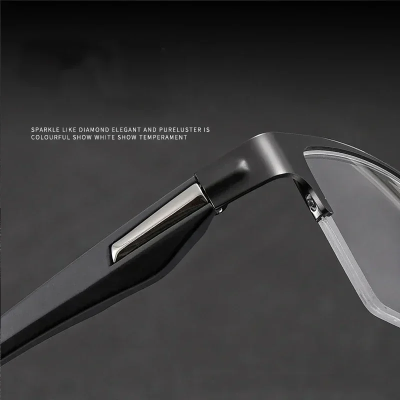 Finished Half Frame Photochromic Outdoor Sunglasses for Myopia Eyeglasses Vintage Men's Square Prescription Short Sight Glasses 4