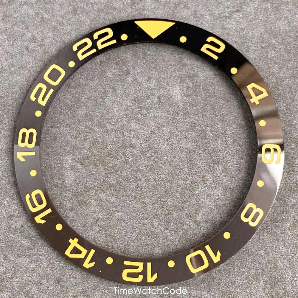 Ceramic Sloping Watch Bezel Insert - Black, Blue, Green, Silver