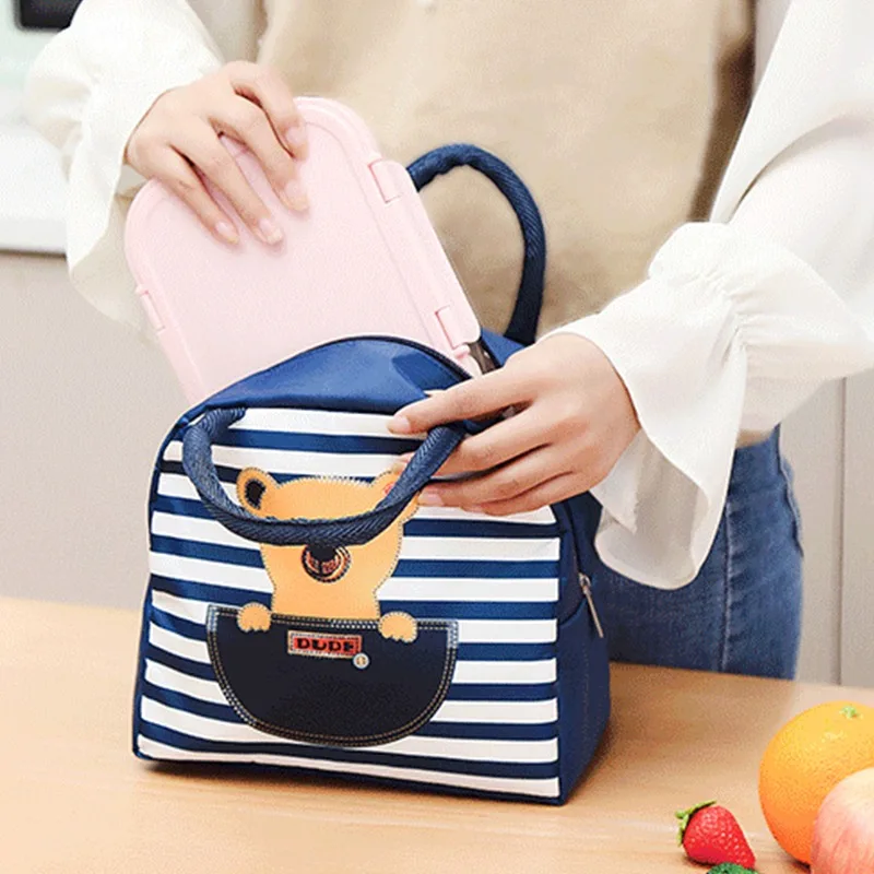 Kawaii Portable Fridge Thermal Bag Women Children's School Thermal Insulated Lunch Box Tote Food Small Cooler Bag Pouch lunch bag bento bag cooler bag