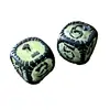 Glowing Dice 6 Sided Resin Dice Luminous Dice Ornament Horror Novelty Ornament Halloween Style Retro Ornaments Mini Skeleton 1