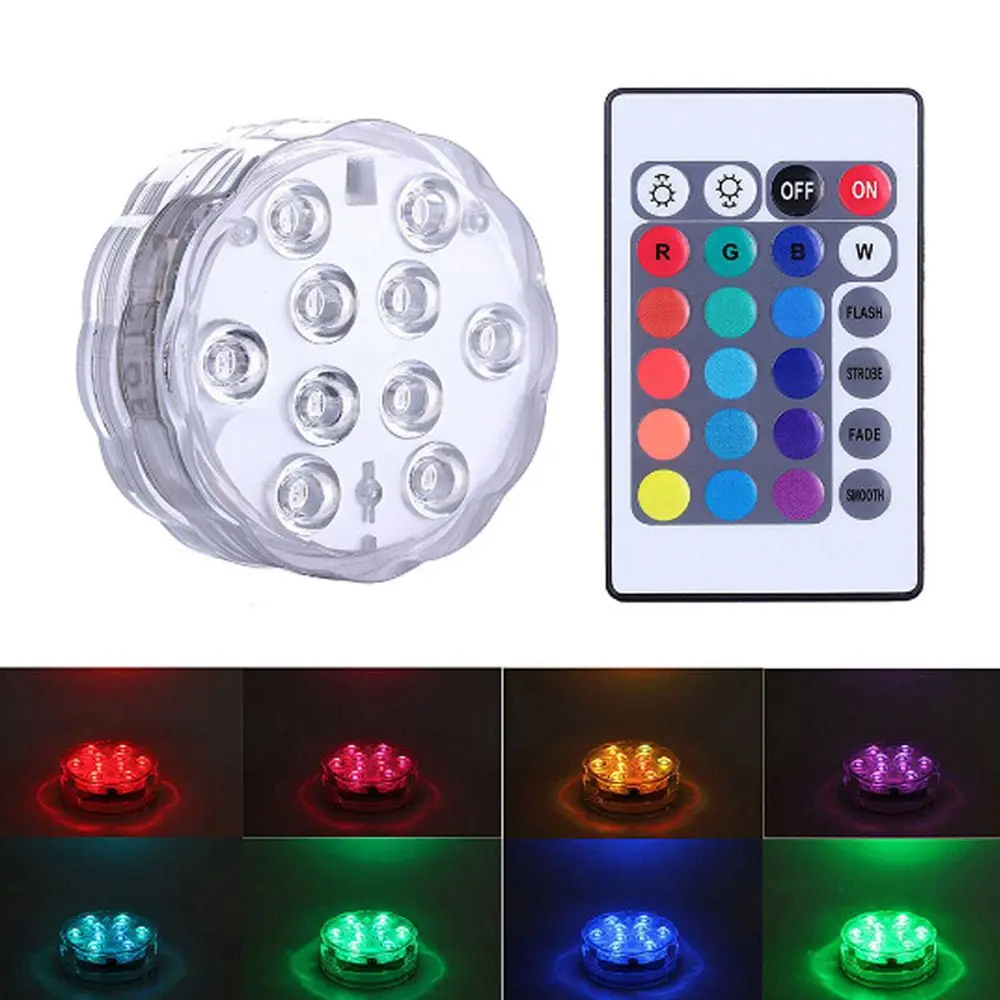 

Aquarium RGB Fishbowl Pond Decoration Swimming Pool LED Underwater Light Submersible Lights Fountain Light Battery Operated