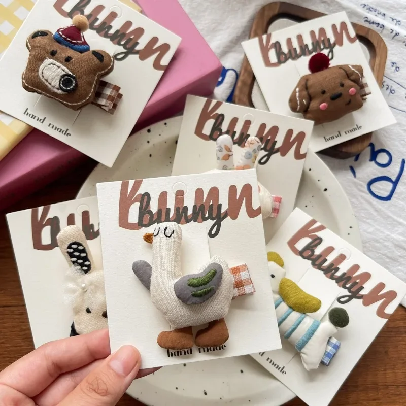 10 pinces à cheveux mignonnes en forme d'animaux de dessin animé pour filles