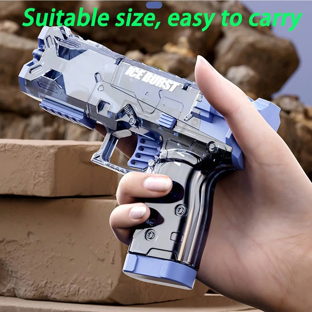 New Summer Transparent Cool Outdoor Water Gun Toy Manual Burst Water Gun Automatic Back Boring Desert Eagle Pistol Water Toy Gun 5