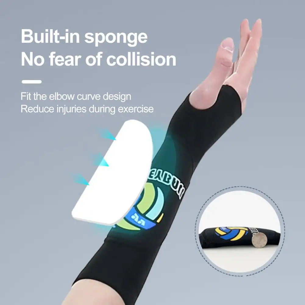 

Injury Arm Sleeves for Volleyball Sports Arm Guards with Protection Pad Thumb Hole for Women Men for Passing for Volleyball