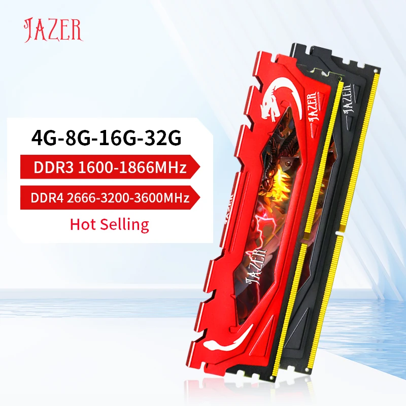 Desktop Ram Memory JAZER DDR4 16GB 32GB 3600MHz With Heatsink