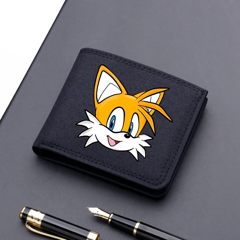thumbnail image 1 of Nuevas carteras de Sonics con estampado de dibujos animados de anime, monederos cuadrados, billetera multiusos, tarjetero plegable, regalos de cumpleaños para niños, 1 of 5