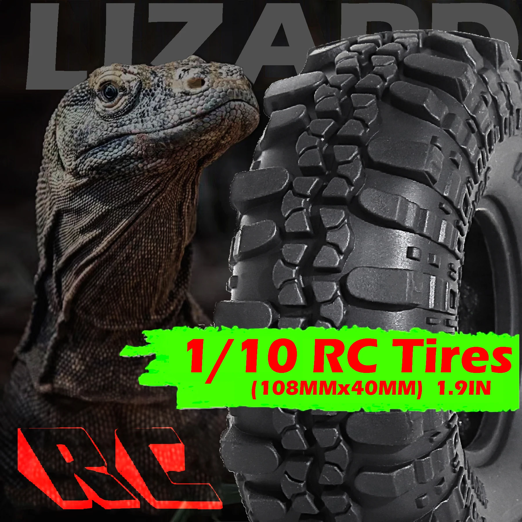 Pneus RC Crawler 4pçs 1/10 Todo Terreno Borracha de Alta Resistência