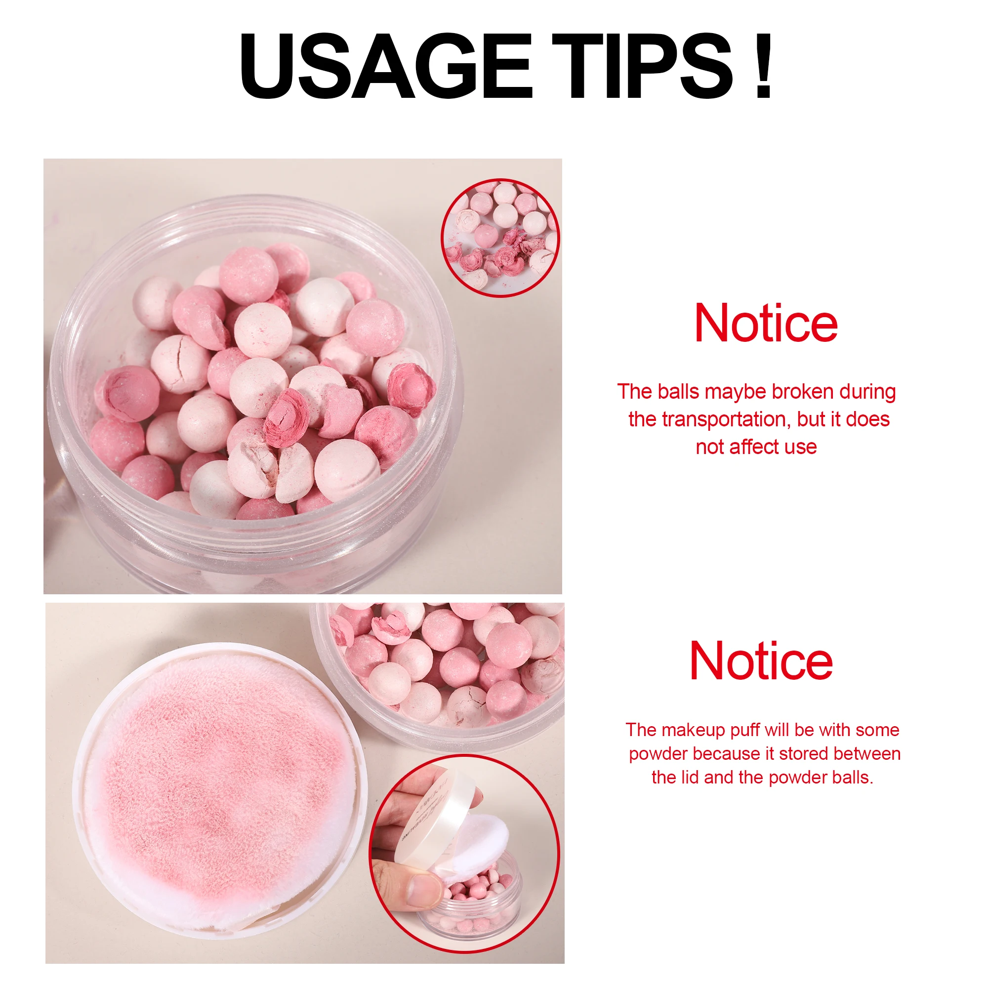 Setting Powder Face Powder Compact Powder Baked Powder Balls Shimmer multi Colors Face Makeup Pressed Powder with Puff