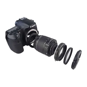 Set di adattatori inversi per obiettivo macro per fotocamera per Canon EOS 70D 80D 700D 750D 800D 1200D 100D 200D 5D2 5DIII 5DIV 6D Mark II 77D 7D DSLR