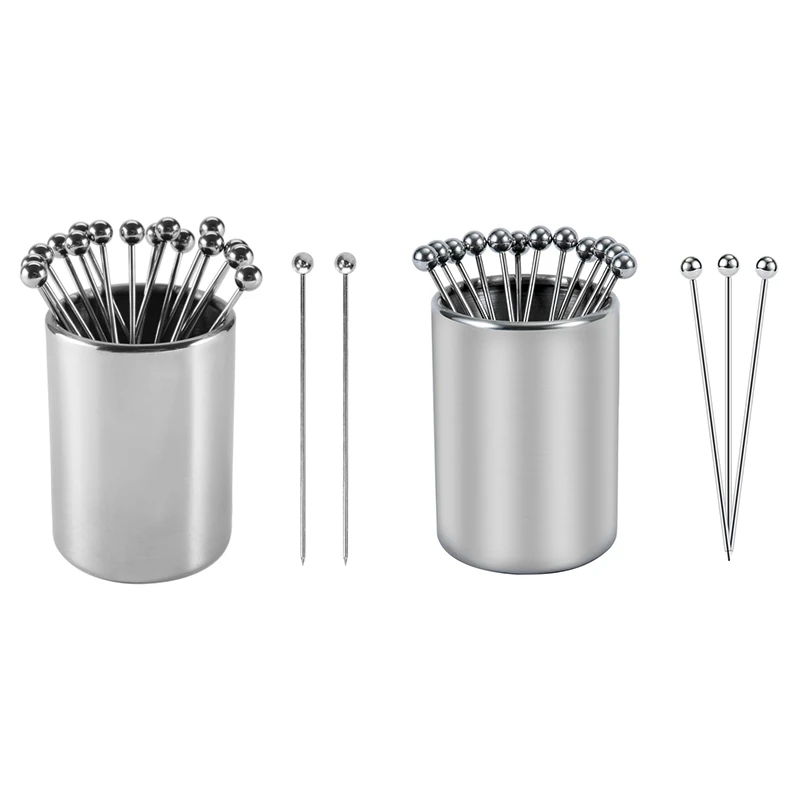 Set Di Supporti Per Cocktail In Metallo, Stuzzicadenti Da Cocktail Stuzzicadenti Decorativi Riutilizzabili In Acciaio Inossidabile Per Antipasti Durev
