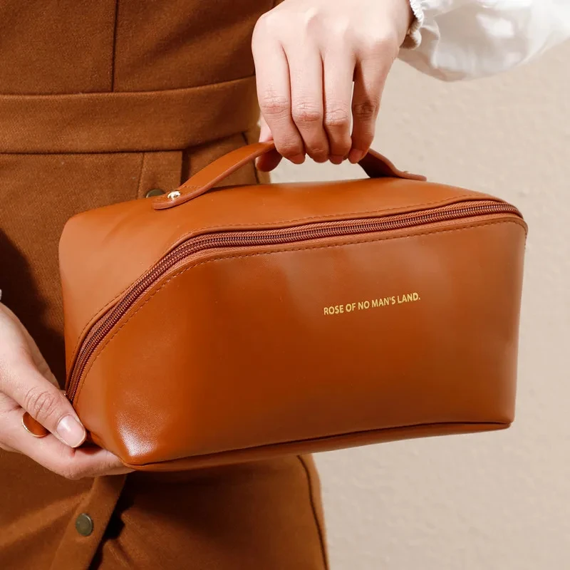 Cosmetic Bag Large Capacity Travel Portable PU Women's Waterproof Bathroom Hand Wash Multi functional