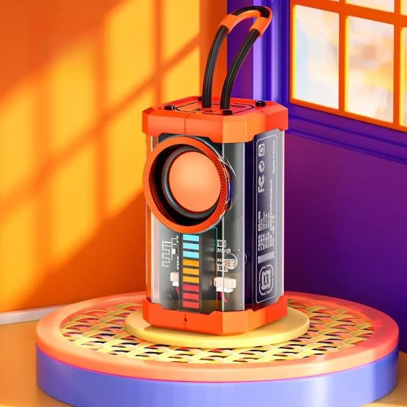 

Настольный Bluetooth-динамик, новый прозрачный Настольный портативный сабвуфер в стиле панк для улицы, маленькая стальная пушка, Bluetooth-динамик