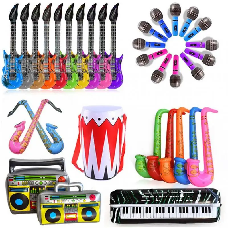 Inflatable Air Ball Drum Electronic Organ Guitar Saxophone Microphone Toy Birthday Party Kids Toy Stage Performance Props