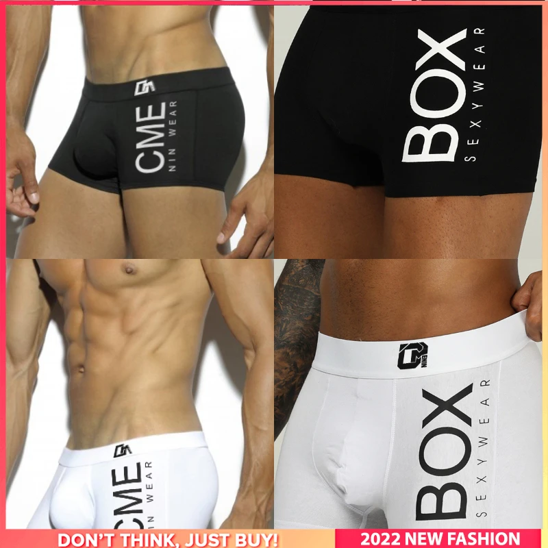 guys underwear 4Pcs Ins Style Gay Sexy Men Underpants Boxers Shorts Soft Cotton Trunk Man Underwear Boxer Men's Panties Boxeurs guys underwear