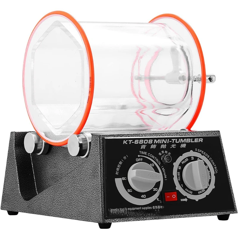 

Kt-6808 Jewelry Polisher Tumbler 3kg Capacity Mini Rotary Tumbler Machine With Timer Jewelry Polisher Finisher For Jewelry Stone