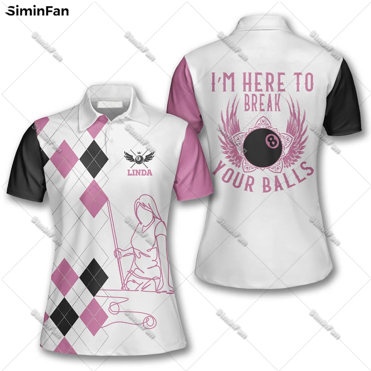 Billiard 3D All Over Printed Polo Shirts Women Tennis Tshirt Ladies Summer Lapel Tee Girl Female Casual Top Unisex Streetwear-2
