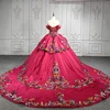 Classic Evening Dresses Satin Off Shoulder Organza Quinceanera Dresses DY9960 Lace Flower Vestidos De Graduación 2