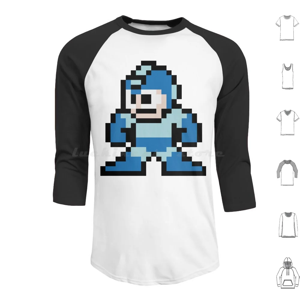 Megaman 8 Bit Felpa Con Cappuccio Cotone Manica Lunga Megaman 8Bit Retro Nes Rockman Gaming Man 8 Bit Mega Man Pixel Game Video