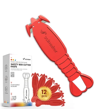 Scimaker LOBSTER Safety Box Cutter & Letter Opener for home, office and warehouse use to cut boards, papers, shrink wraps
