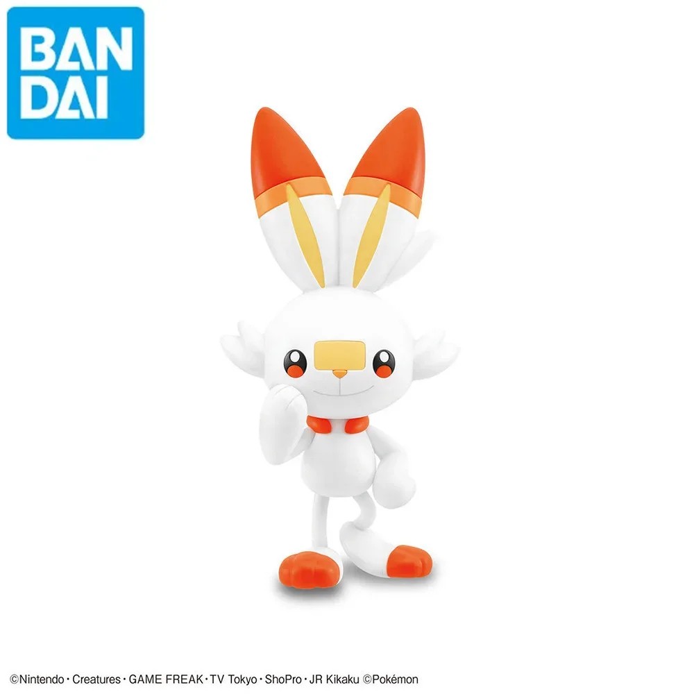 오리지널 반다이 피규어 키트 퀵 시리즈 Scorbunny Hibanny 조립 Collectible 장식품 피겨 모델 완구 선물 11Cm