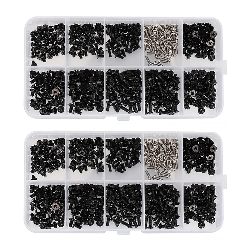 

1000Pcs M2 M2.5 M3 Laptop Notebook Computer Screw Kit Set For IBM HP Dell Lenovo Samsung Sony Toshiba Gateway Acer