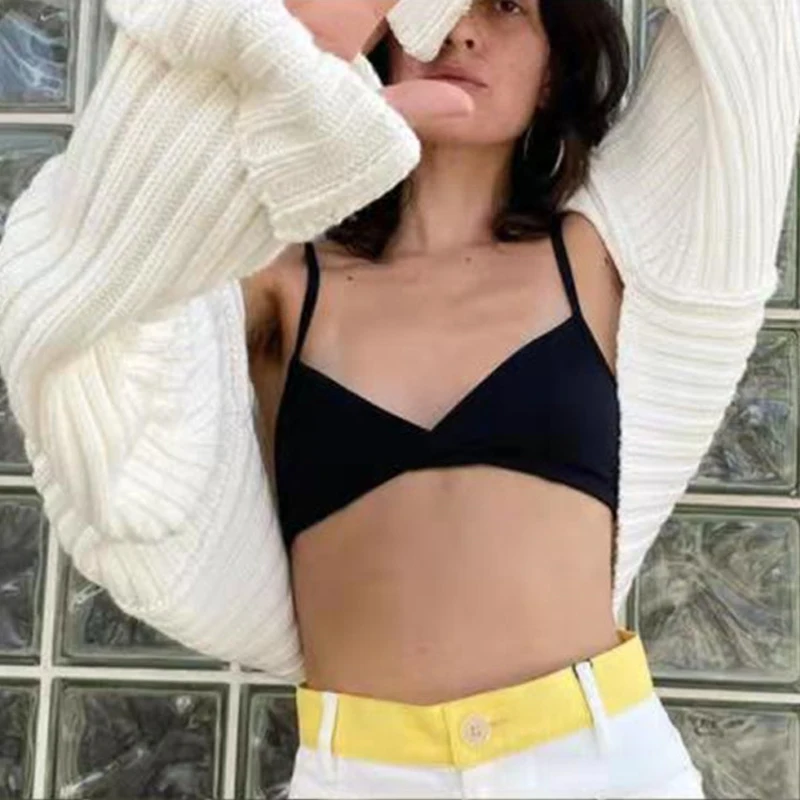 Winter Sexy Shawl Women's Clothing Loose Cardigan Crop Sweater Women Fashion Casual Solid Color Knitted Short Jacket Autumn