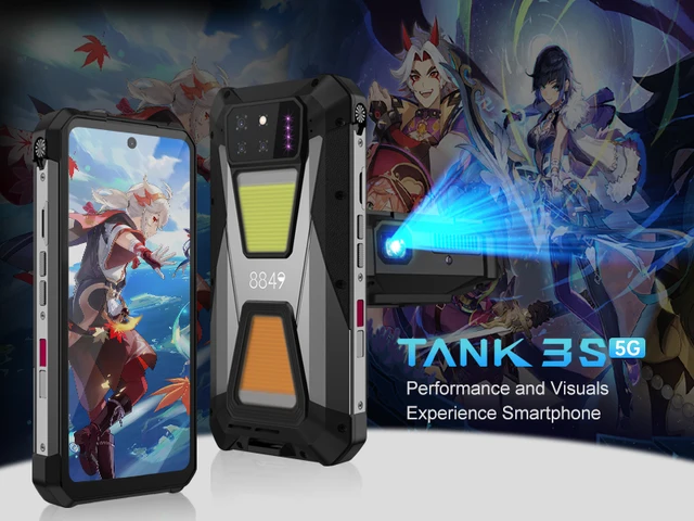 Unihertz TANK 3S プロジェクター搭載スマホ プロジェクター搭載タフネススマホ【8849 Unihertz Tank 3S】暗
