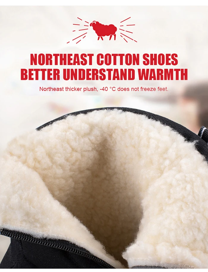 Männer Stiefel Winter Schuhe Für Männer Warme Schnee Stiefel Mid-kalb Männer Warme Schuhe Dicken Plüsch Winter Stiefel Für männer Frauen Baumwolle Schuhe – Detail 6