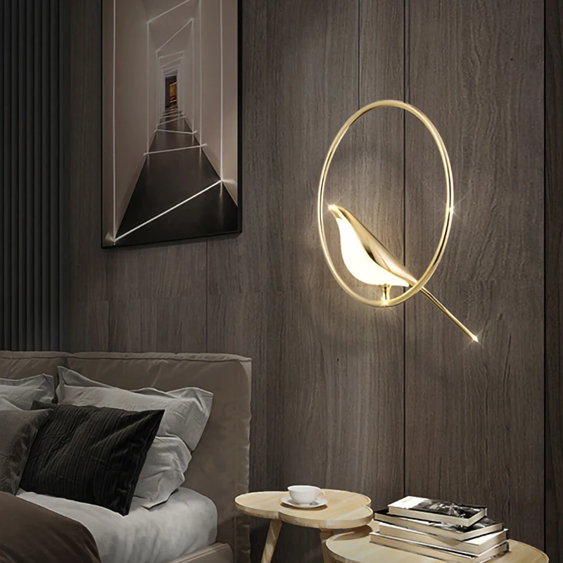 

Post-modern simple light extravagant creative art lamps bedroom bedside bar restaurant magpie chandelier