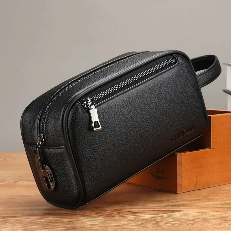 

Clutch Male Bags Phone Quality High Leather Purses Clutches Travel Men Genuine Business Wallet Pack Fashion Anti-theft Card Coin