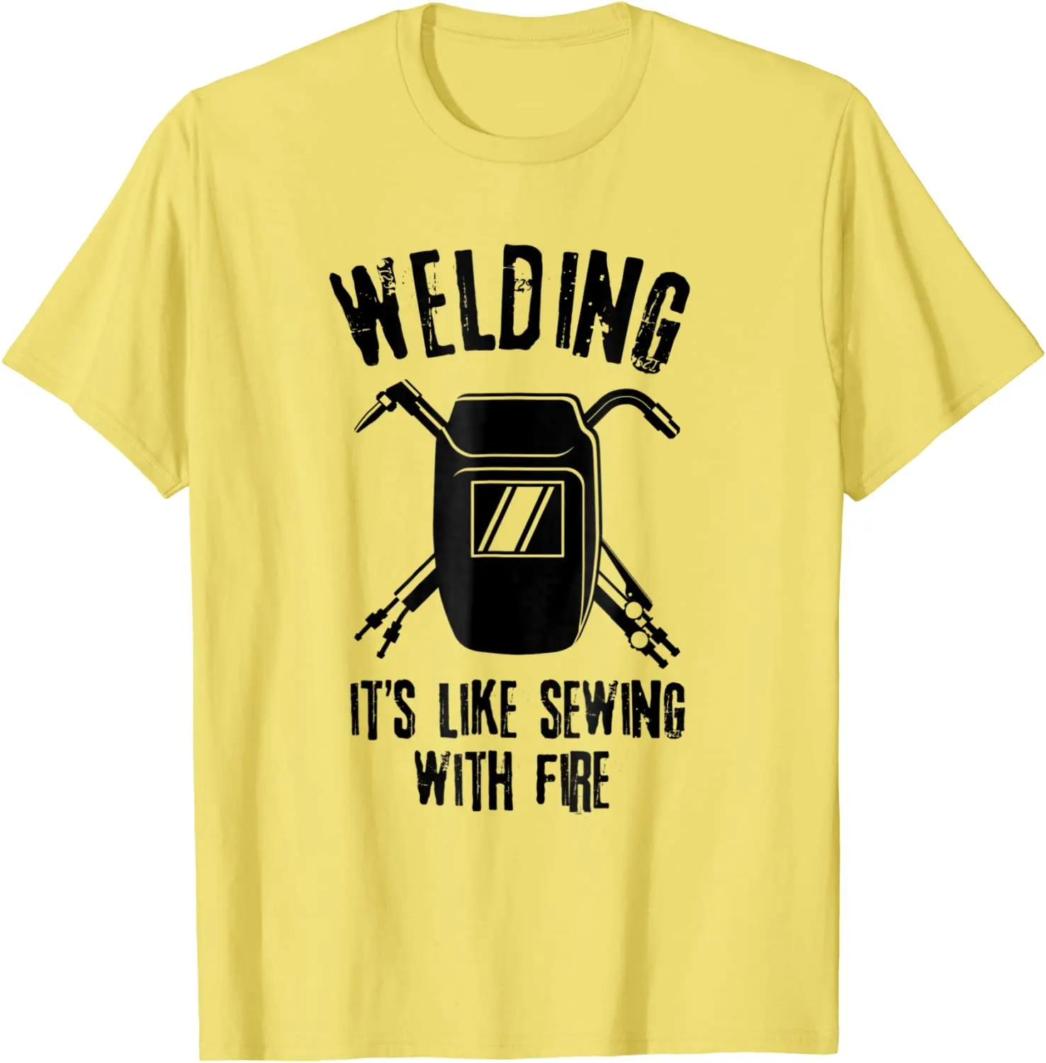 Welding It's Like Sewing With Fire TShirt Welder Shirt Funny Cotton Men Tops Tees Normal Retro Tshirts