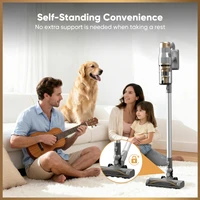 Aspirateur sans fil LAMZIEN V12PRO, 32000PA/40 min d'autonomie, filtration HEPA efficace, avec phare LED vert, brosse anti-emmêlement en forme de V pour sols durs, tapis et poils d'animaux 7