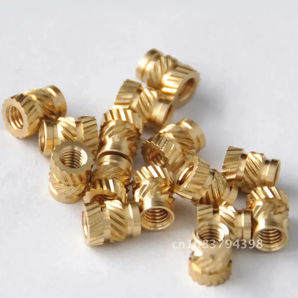 

Brass Knurled Inserts Nut 200pcs M3 M3*5.7-OD4.6 Thread Heat Embed Parts Female Pressed Fit into Holes for 3D Printing supplies